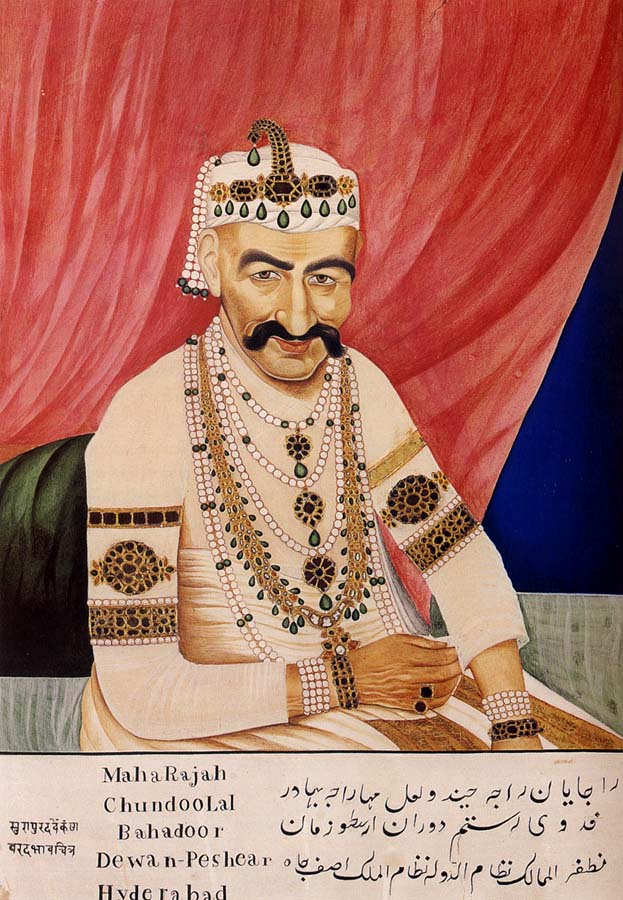 unknow artist Portrait of Maharaja Chandulal,Chief Minister of the Nizam of Hyderabad,Nawab Ali Khan,Asaf Jah Iv